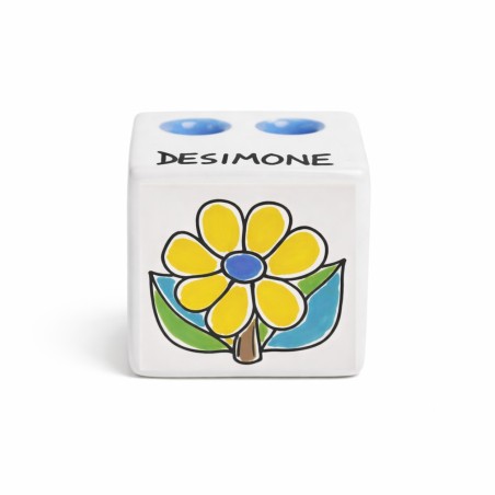 Pencil Holder Cube Daisy de simone sicilian handmade pottery Pencil Holder Cube Daisy de simone sicilian handmade pottery
